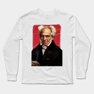 German philosopher Arthur Schopenhauer illustration Long Sleeve T-Shirt